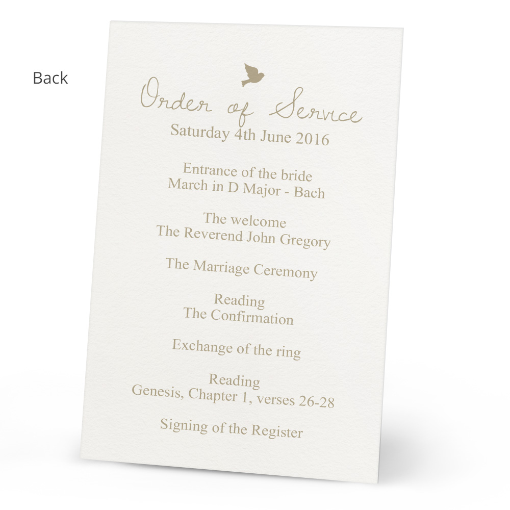 Willow Order Of Service Card - Image 3