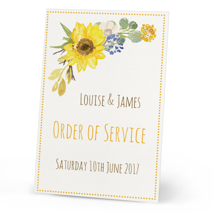 Vanessa Order of Service Card