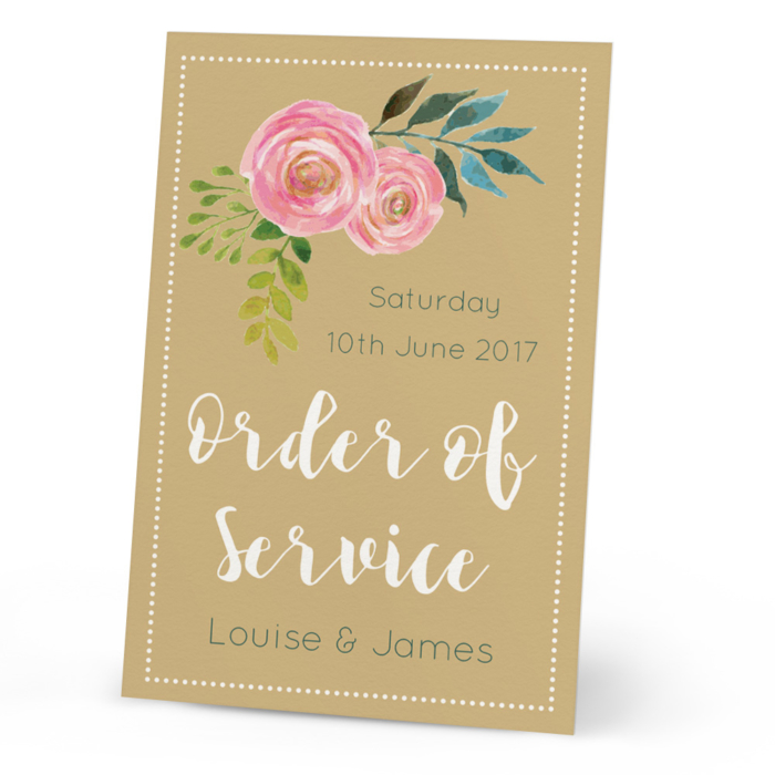 Freya Order of Service Card