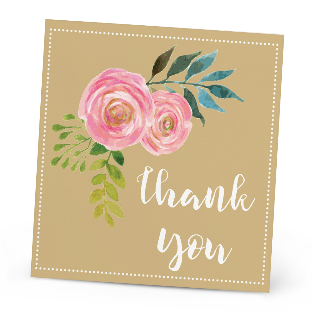 Freepik Beautiful Thank You Card With Watercolor Flowers Vector For Free